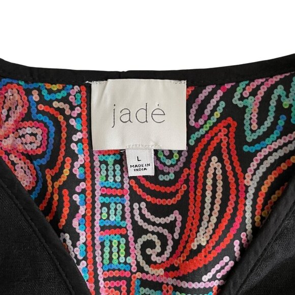 Johnny Was Carmina Bolero Jacket Black Embroidered Boho L - Picture 8 of 10